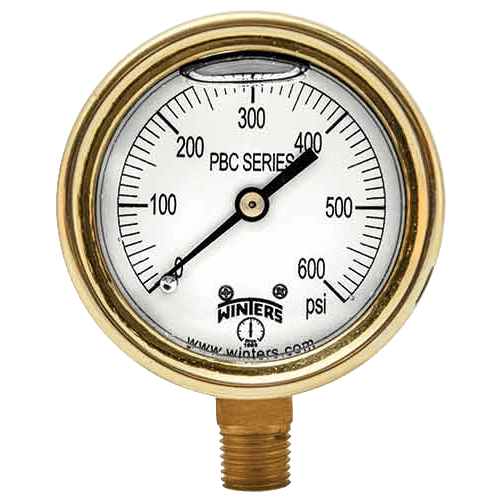 Winters Instruments Forged Brass Case Pressure Gauge, PBC
